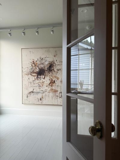 Karina Gentinetta Adagio in Burnt Umber Acrylic Oil Pastels Pencils Brown Hue Abstract 72 x60