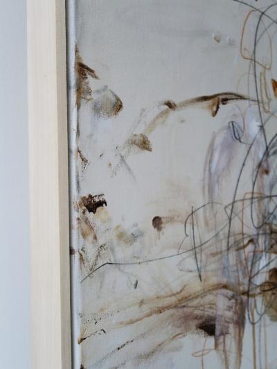 Karina Gentinetta Adagio in Burnt Umber Acrylic Oil Pastels Pencils Brown Hue Abstract 72 x60