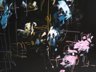 Karina Gentinetta Bodacious Large Black Blue Mint White Raw Sienna Abstract Painting 72 x72 