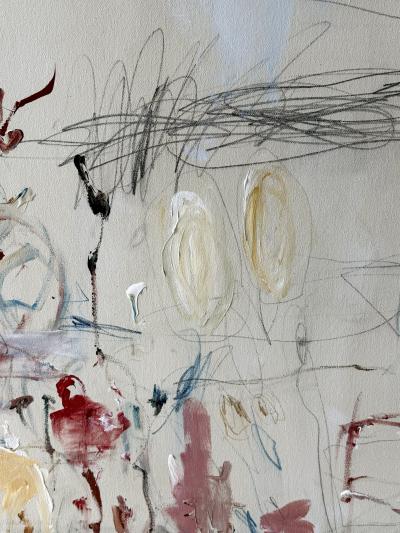 Karina Gentinetta Capriccio Monumental Multicolor Acrylic Oil Pastel Pencil Abstract 72 x108 
