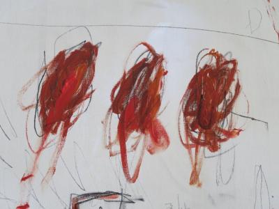 Karina Gentinetta Divine Spontaneity II Acrylic Oil Pastels Pencils Abstract Painting 48 x36