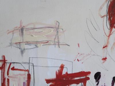 Karina Gentinetta Divine Spontaneity II Acrylic Oil Pastels Pencils Abstract Painting 48 x36