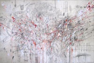 Karina Gentinetta Gioia Large Scale Acrylics Oil Pastels and Pencils Abstract Painting 72 x108