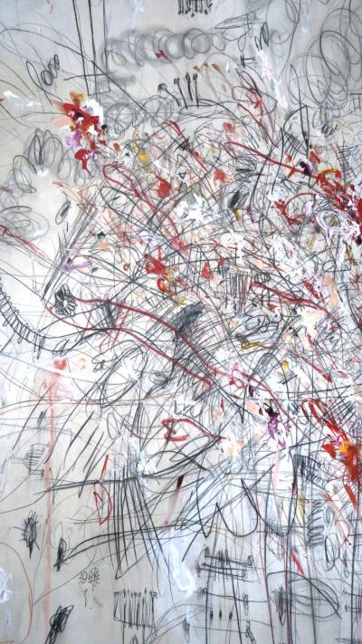 Karina Gentinetta Gioia Large Scale Acrylics Oil Pastels and Pencils Abstract Painting 72 x108