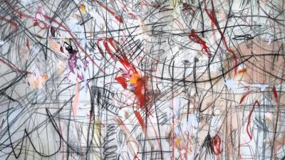 Karina Gentinetta Gioia Large Scale Acrylics Oil Pastels and Pencils Abstract Painting 72 x108