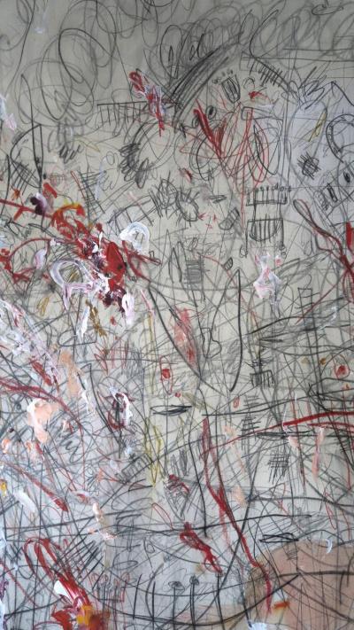 Karina Gentinetta Gioia Large Scale Acrylics Oil Pastels and Pencils Abstract Painting 72 x108