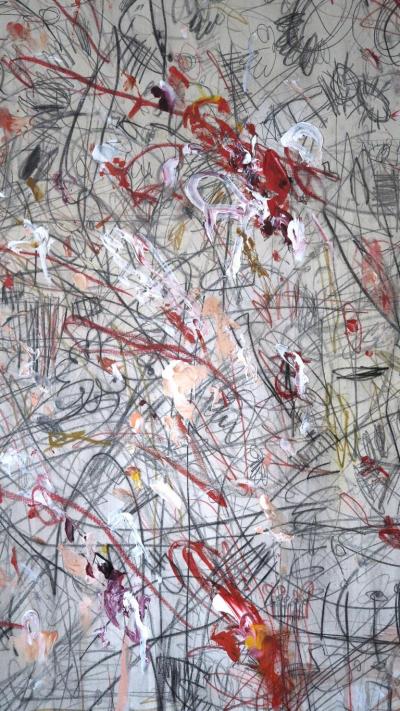 Karina Gentinetta Gioia Large Scale Acrylics Oil Pastels and Pencils Abstract Painting 72 x108