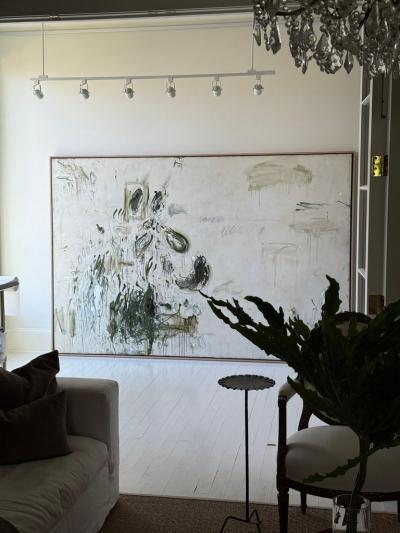 Karina Gentinetta Grand Overture in Green Monumental Acrylic Oil Pastel Painting 72 x108 