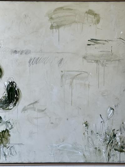 Karina Gentinetta Grand Overture in Green Monumental Acrylic Oil Pastel Painting 72 x108 