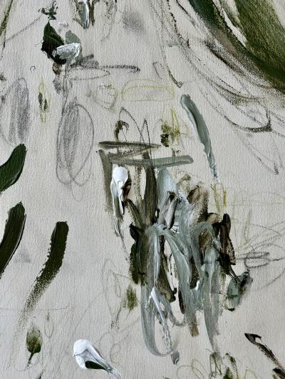 Karina Gentinetta Grand Overture in Green Monumental Acrylic Oil Pastel Painting 72 x108 