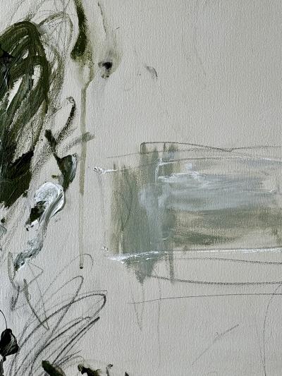 Karina Gentinetta Grand Overture in Green Monumental Acrylic Oil Pastel Painting 72 x108 