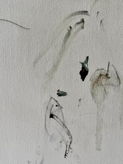 Karina Gentinetta Intermezzo in Green Large Scale Acrylic Pencil Oil Pastel Painting 60 x84 