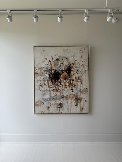 Karina Gentinetta Petite Adagio in Burnt Umber Acrylic Oil Pastels Pencils in Browns 60 x48 