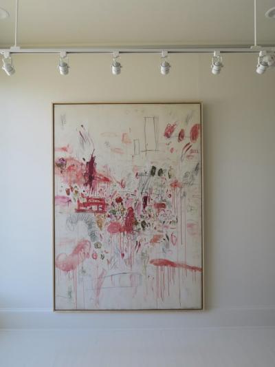 Karina Gentinetta Ranunculus II Oversized Acrylic Oil Pastels and Pencils Red Abstract 84 x60 