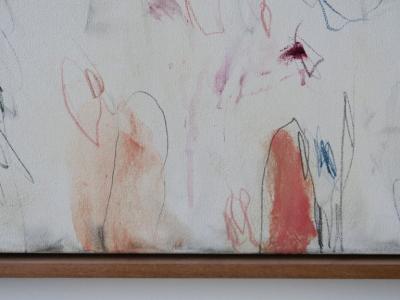Karina Gentinetta Rhapsody in Red Large Scale Acrylic Oil Pastels Pencils Abstract 72 x60 