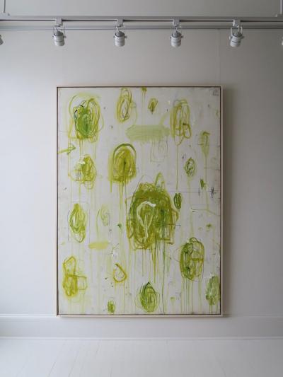 Karina Gentinetta Verdigris Large Scale Acrylic Oil Pastels and Pencils Red Abstract 84 x60