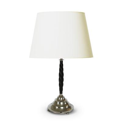 Karl Anderson Very Fine Pair of Table Lamps in Silver and Ebony by Karl Andersson