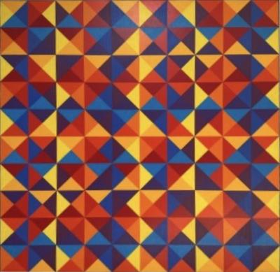 Karl Benjamin Large Geometric Painting