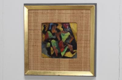 Karl Drerup 1950s Karl Drerup Enamel On Copper Modern Artwork