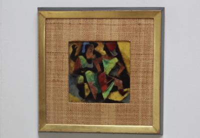 Karl Drerup 1950s Karl Drerup Enamel On Copper Modern Artwork