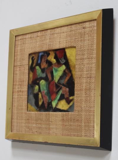 Karl Drerup 1950s Karl Drerup Enamel On Copper Modern Artwork