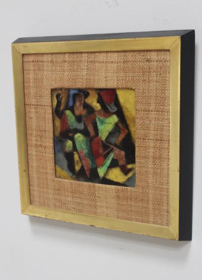 Karl Drerup 1950s Karl Drerup Enamel On Copper Modern Artwork