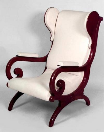 Karl Friedrich Schinkel German Biedermeier Mahogany Wing Chair