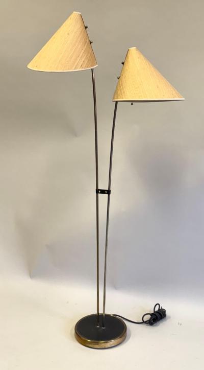 Karl Hagenauer 2 European Mid Century Modern Late Art Deco Floor Lamps by Karl Hagenauer