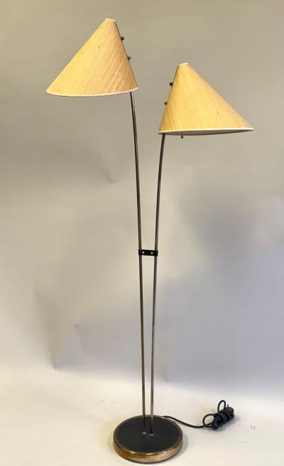 Karl Hagenauer 2 European Mid Century Modern Late Art Deco Floor Lamps by Karl Hagenauer