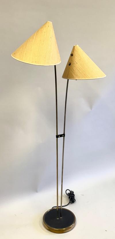 Karl Hagenauer 2 European Mid Century Modern Late Art Deco Floor Lamps by Karl Hagenauer