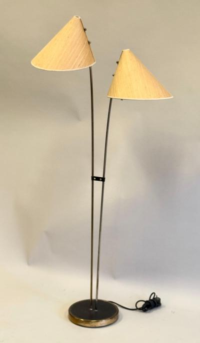 Karl Hagenauer 2 European Mid Century Modern Late Art Deco Floor Lamps by Karl Hagenauer