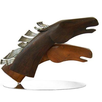 Karl Hagenauer Art Deco Wood Nickel Horse Sculpture by Hagenauer