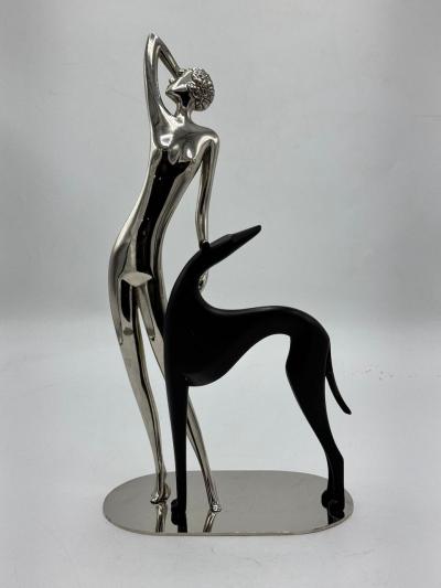 Karl Hagenauer Hagenauer Masterpiece Woman with Dog Vienna 1930s Art Deco