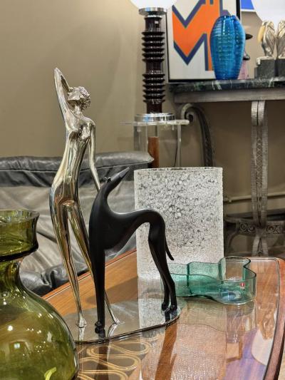 Karl Hagenauer Hagenauer Masterpiece Woman with Dog Vienna 1930s Art Deco