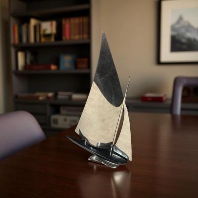 Karl Hagenauer Karl Hagenauer Chrome Sailboat Sculpture Vienna Art Deco c 1928