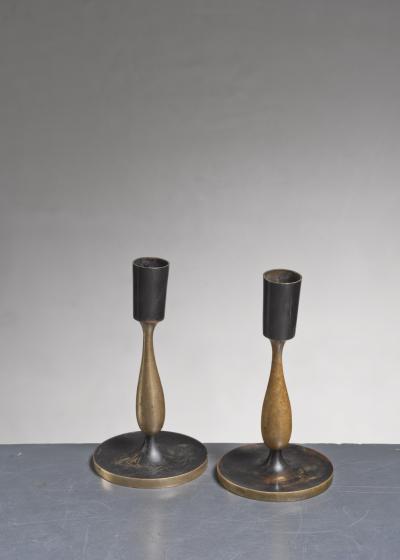 Karl Hagenauer Karl Hagenauer pair of brass candlesticks Austria