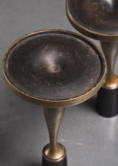 Karl Hagenauer Karl Hagenauer pair of brass candlesticks Austria