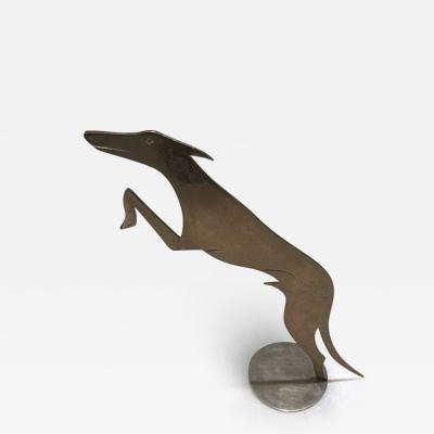 Karl Hagenauer MODERNIST NICKELED BRONZE GREYHOUND SCULPTURE BY HAGENAUER