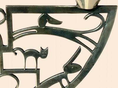 Karl Hagenauer Rare Pair of Karl Hagenauer Austrian Art Deco Candle Holders