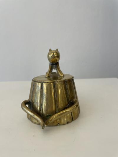 Karl Hagenauer Small Art Deco Brass Cat Box Karl Hagenauer Austria