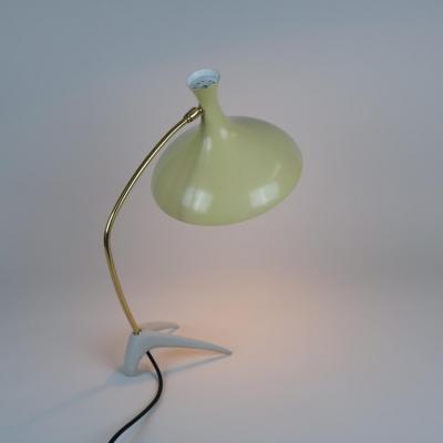 Karl Heinz Kinsky Sleek Crowfoot Table Lamp in Yellow by Karl Heinz Kinsky for Cosack 1950s