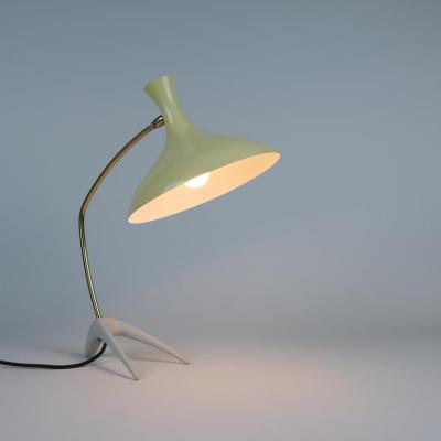 Karl Heinz Kinsky Sleek Crowfoot Table Lamp in Yellow by Karl Heinz Kinsky for Cosack 1950s