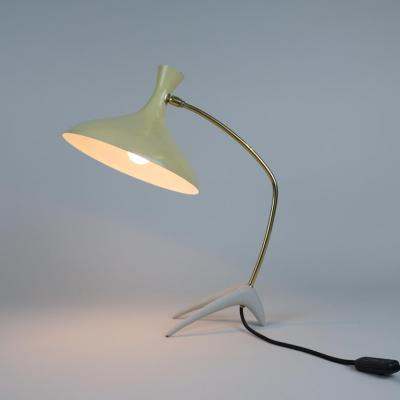 Karl Heinz Kinsky Sleek Crowfoot Table Lamp in Yellow by Karl Heinz Kinsky for Cosack 1950s