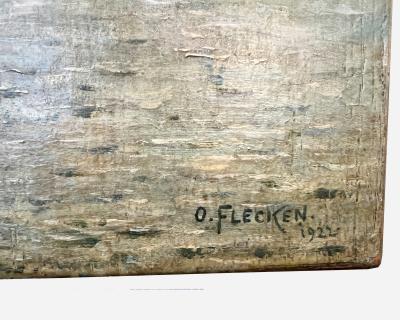 Karl Otto Flecken The Washerwomen oil on panel by Otto Flecken Germany 1922