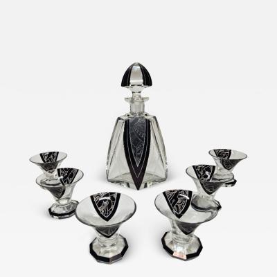 Karl Palda Art Deco Decanter and Glasses by Palda 1920s