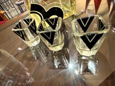 Karl Palda Karl Palda Art Deco Decanter and Glasses Czechoslovakia 1920s