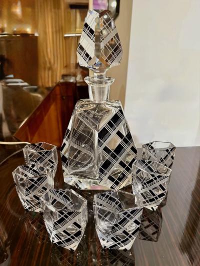 Karl Palda Modernist Decanter and Glasses by Karl Palda