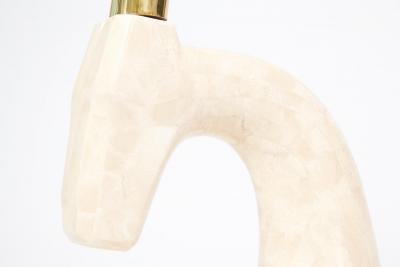 Karl Springer 1970 s Dramaric Stone Brass Sculpture of Antelope