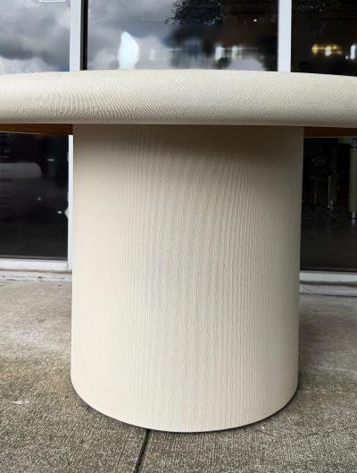 Karl Springer 1980s Karl Springer Style Grasscloth Wrapped Dining Table