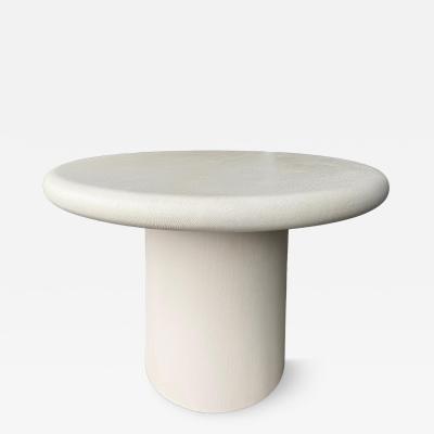 Karl Springer 1980s Karl Springer Style Grasscloth Wrapped Dining Table